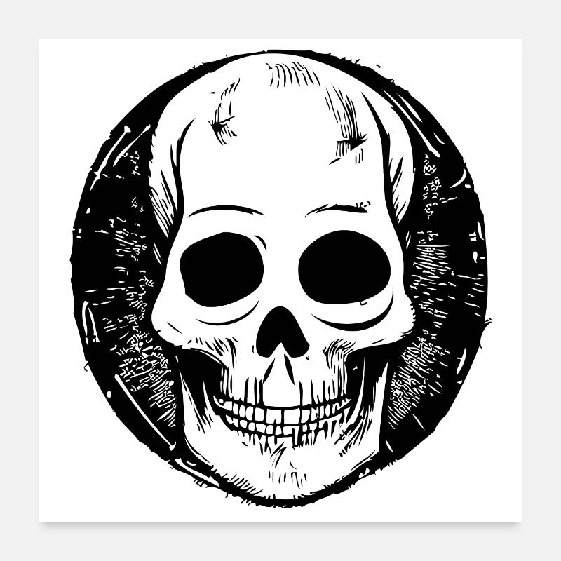 Totenkopf Design Artwork Poster 60x60 cm
