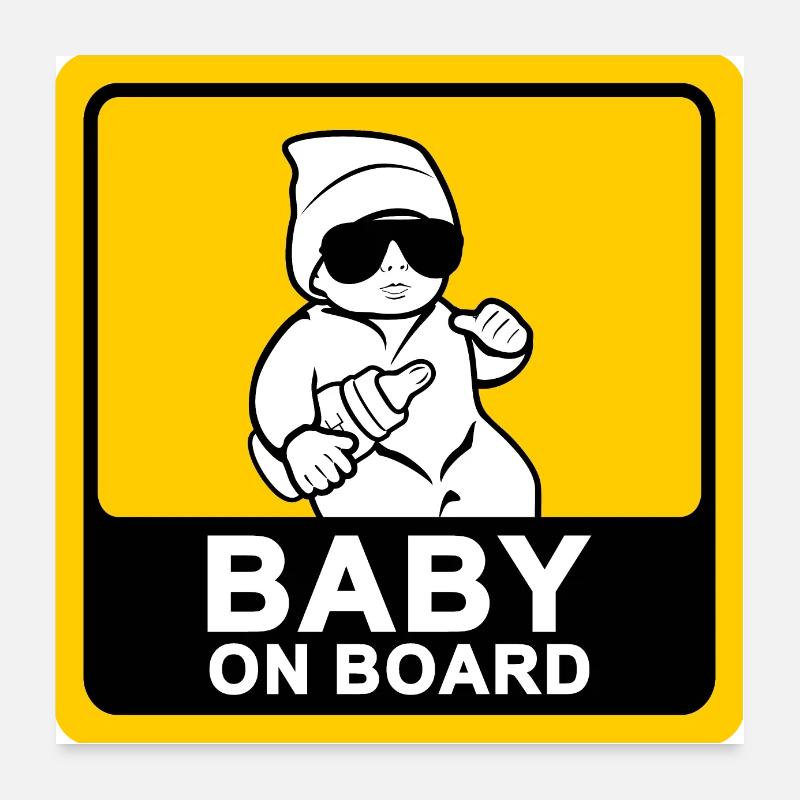 Cooles Baby an Bord Poster 60x60 cm