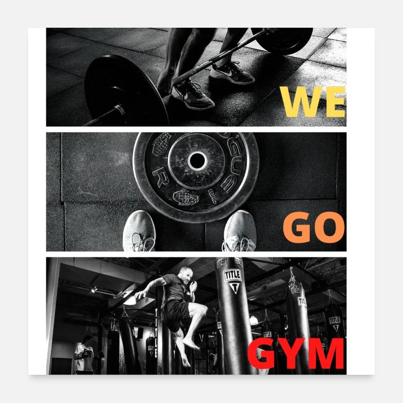 WE GO GYM Poster 60x60 cm
