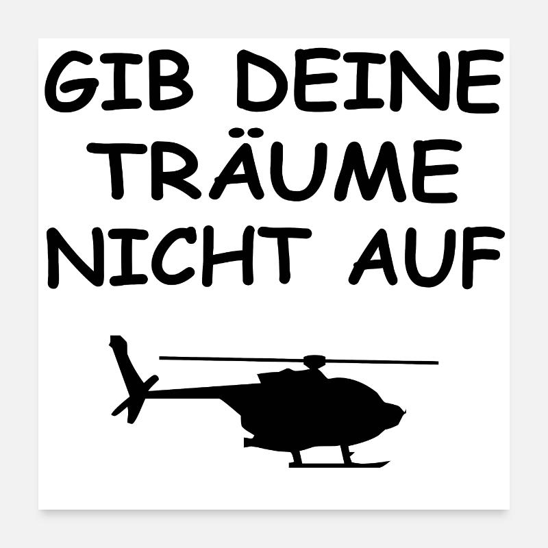 Hubschrauber Poster 60x60 cm