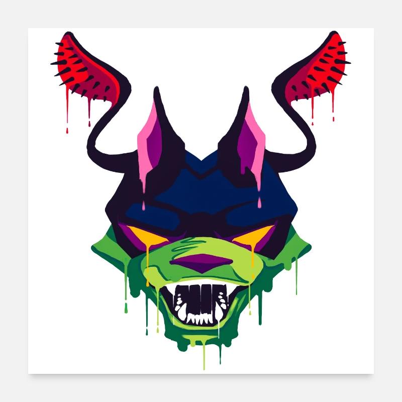 Conception effrayante et belle du dragon de déplacement Poster 60 x 60 cm