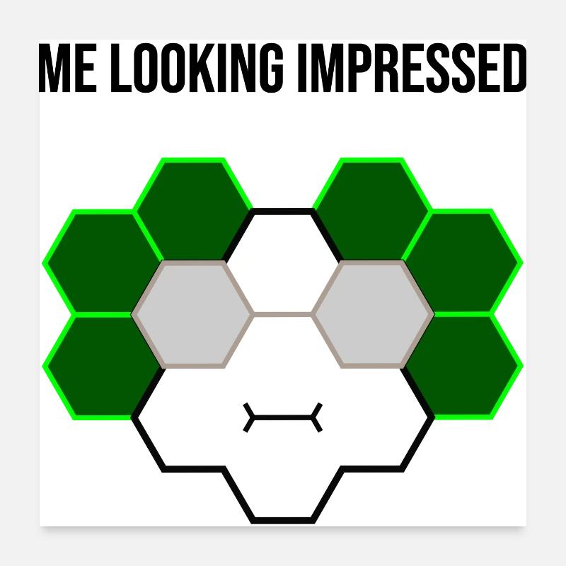 Me looking impressed - Poster 60x60 cm - Weiß