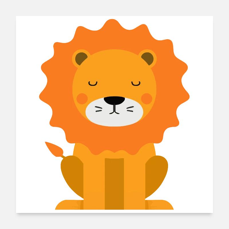 Lion, méditant Poster 60 x 60 cm