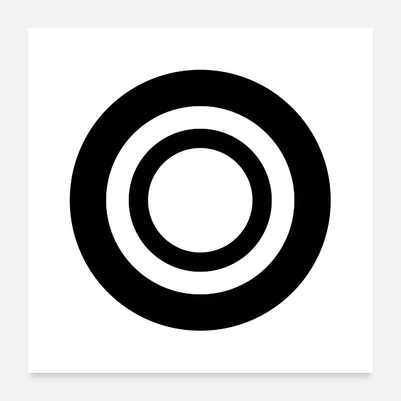Black and white minimalist circle Poster 24" x 24" (60x60 cm)
