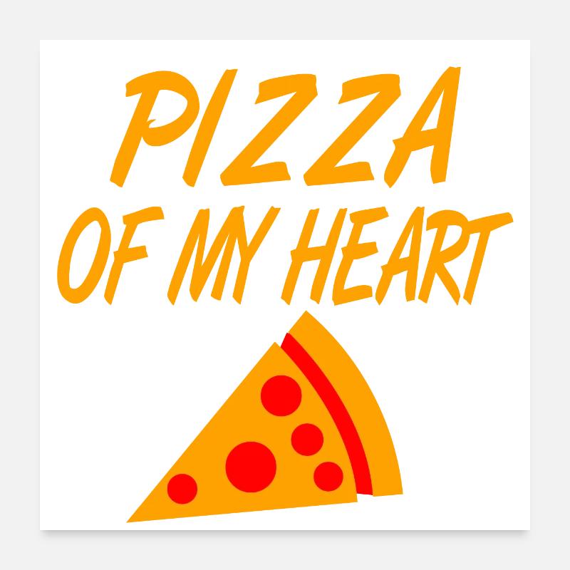 Pizza - Poster 60x60 cm - Weiß