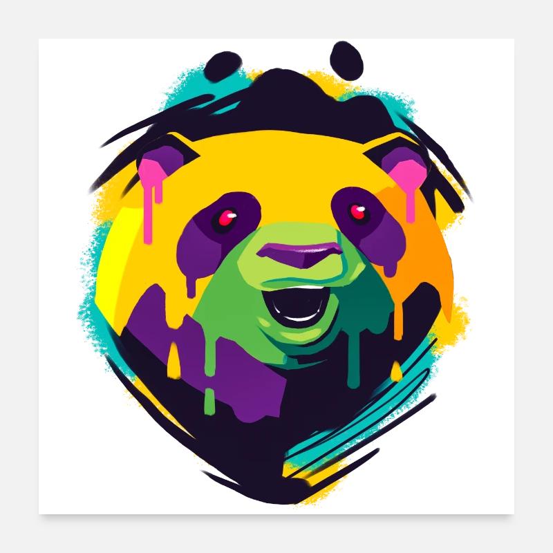 A Beautiful and Funny Panda Design Poster 24" x 24" (60x60 cm)