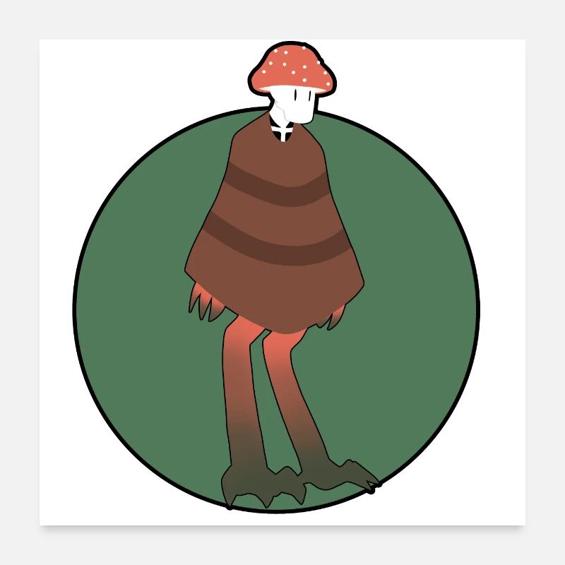 Pilz! Papyrus - Poster 60x60 cm - Weiß