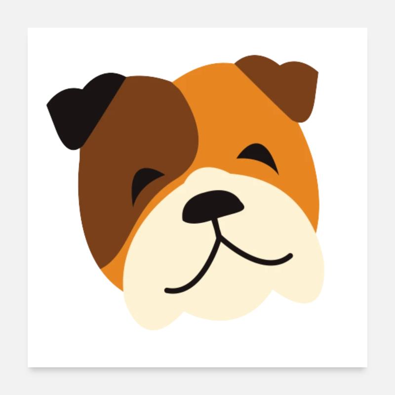 Schelmischer Hund Poster 60x60 cm