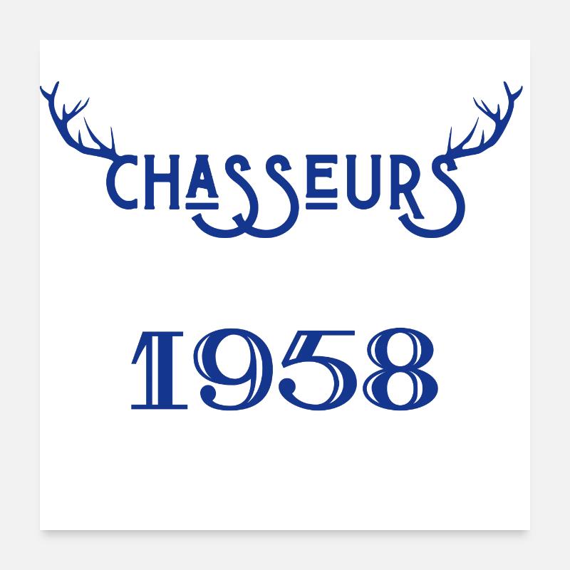 Anniversaire chasseur 1958 Poster 60 x 60 cm