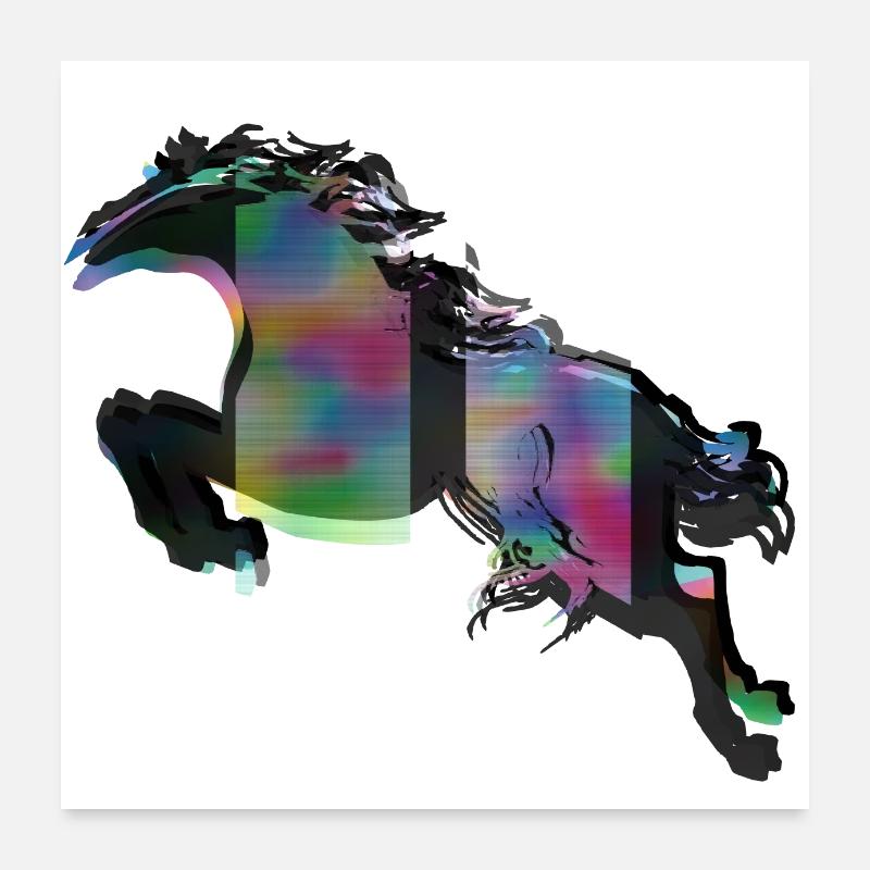 Pferd - Poster 60x60 cm - Weiß