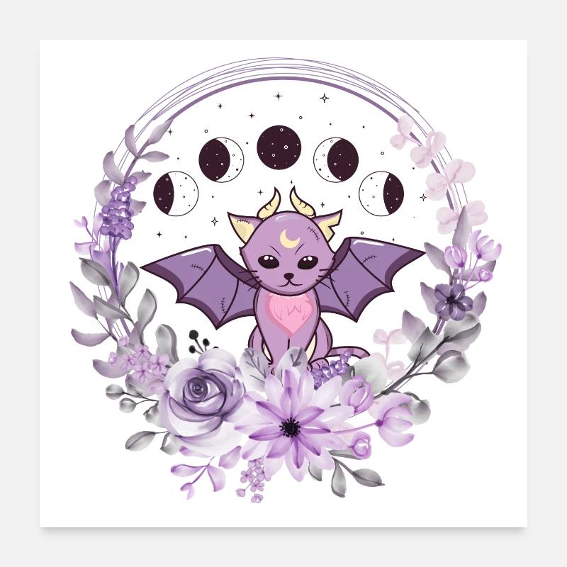 Moon Catbat Poster 24" x 24" (60x60 cm)