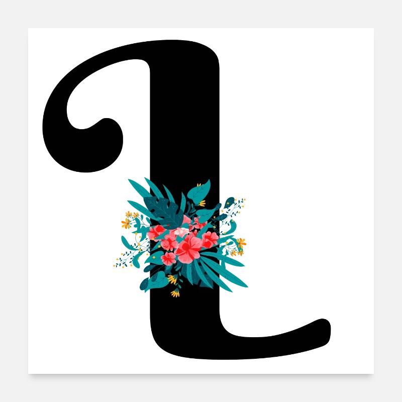letter L flowered Poster 24" x 24" (60x60 cm)