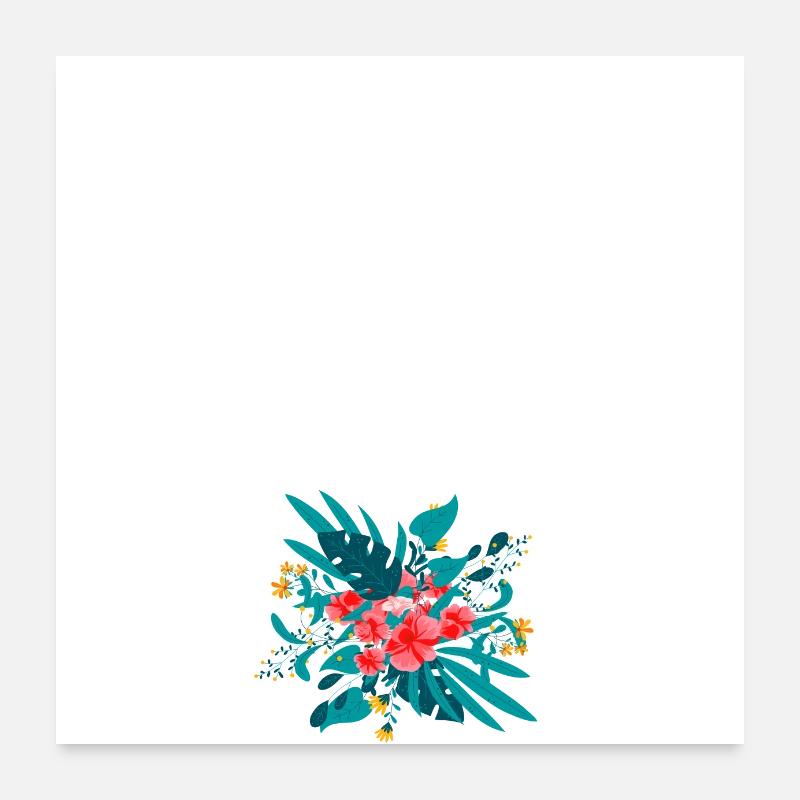 Buchstabe O Blüte Poster 60x60 cm