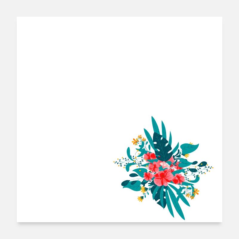 Buchstabe U geblümt Poster 60x60 cm