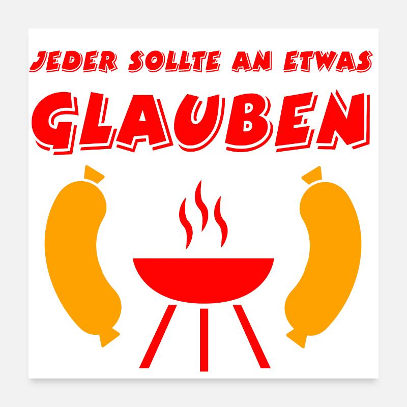 Grillen Poster 60x60 cm