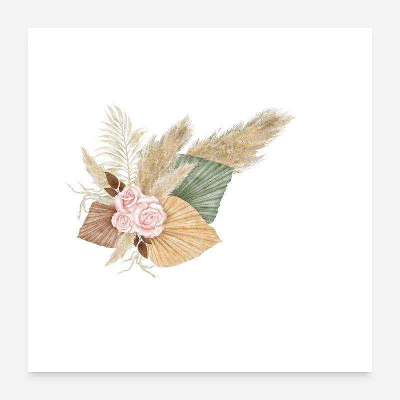 blumiger Buchstabe K Poster 60x60 cm