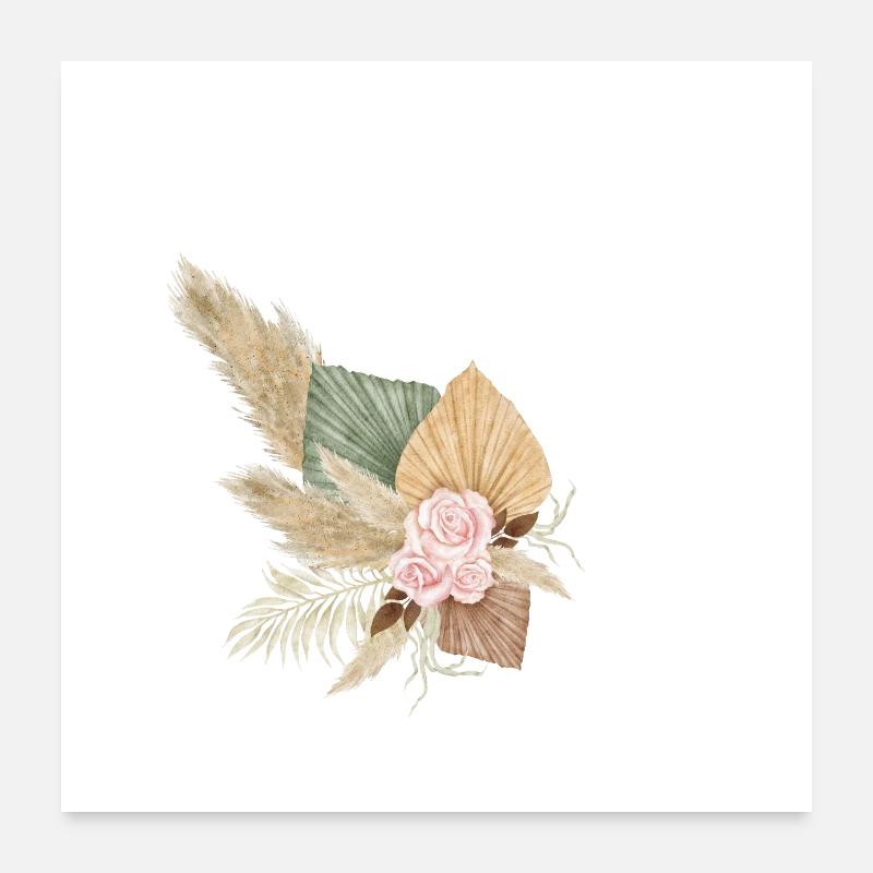 Buchstabe M Blumen Poster 60x60 cm