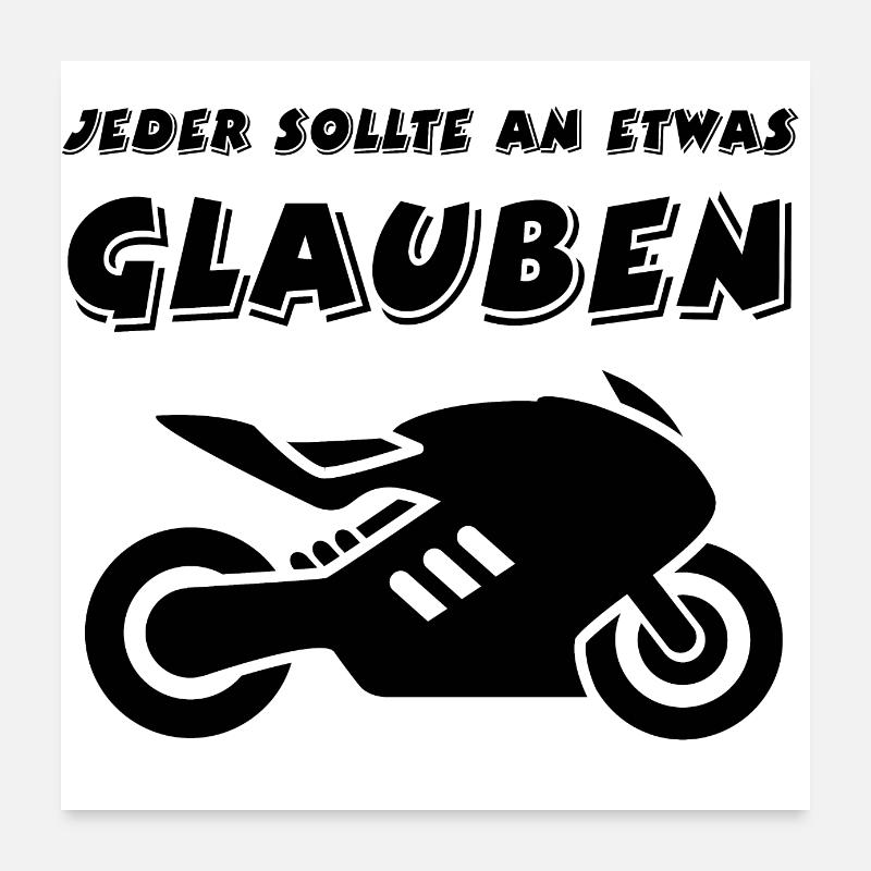 Motorrad - Poster 60x60 cm - Weiß