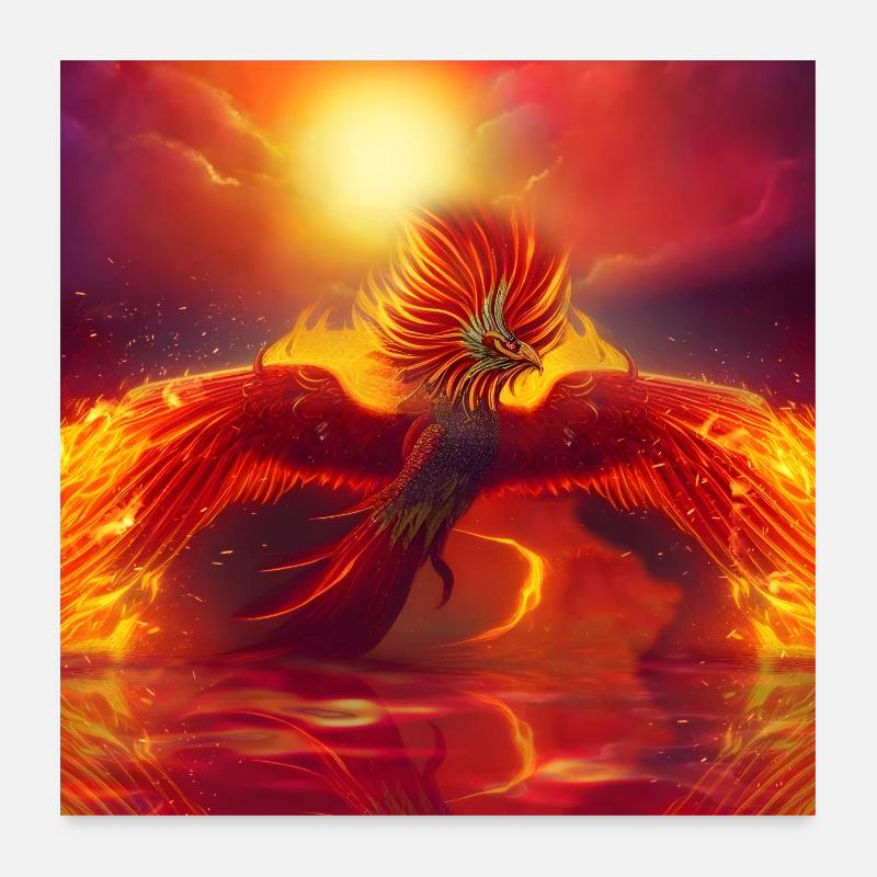 Merveilleux phénix sur l’océan Poster 60 x 60 cm