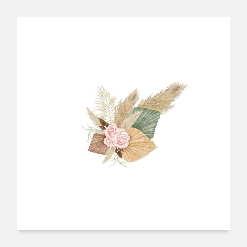 lettre T fleuris Poster 60 x 60 cm