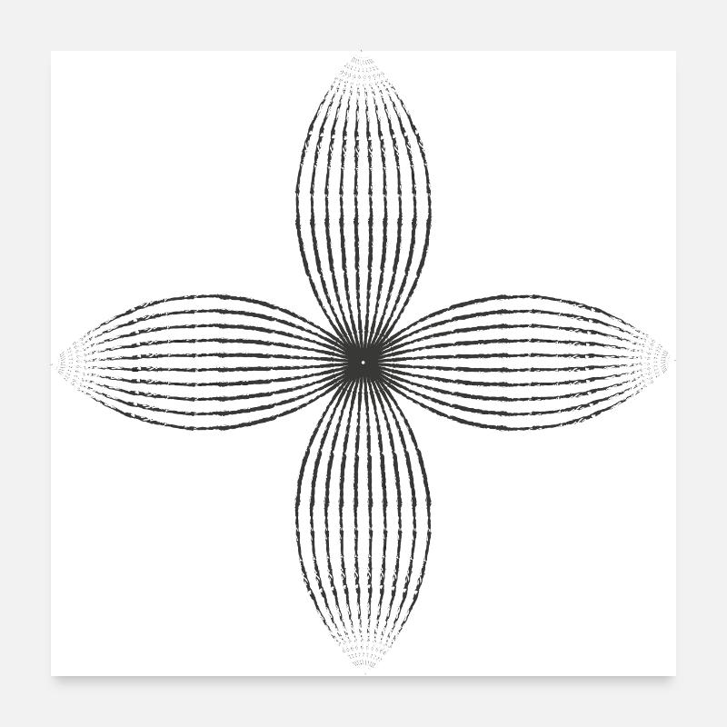 Fleur tribale (noir) Poster 60 x 60 cm