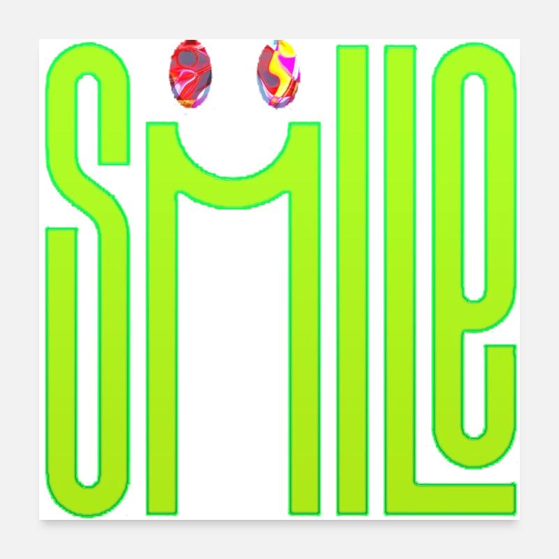 penser sourire pensées positives méditation heureuse Poster 60 x 60 cm