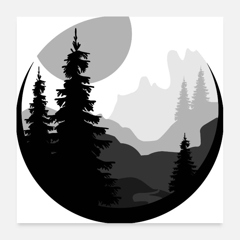 Beau paysage naturel Poster 60 x 60 cm