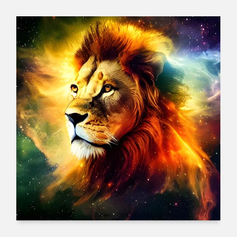 Mystischer Löwe Poster 60x60 cm
