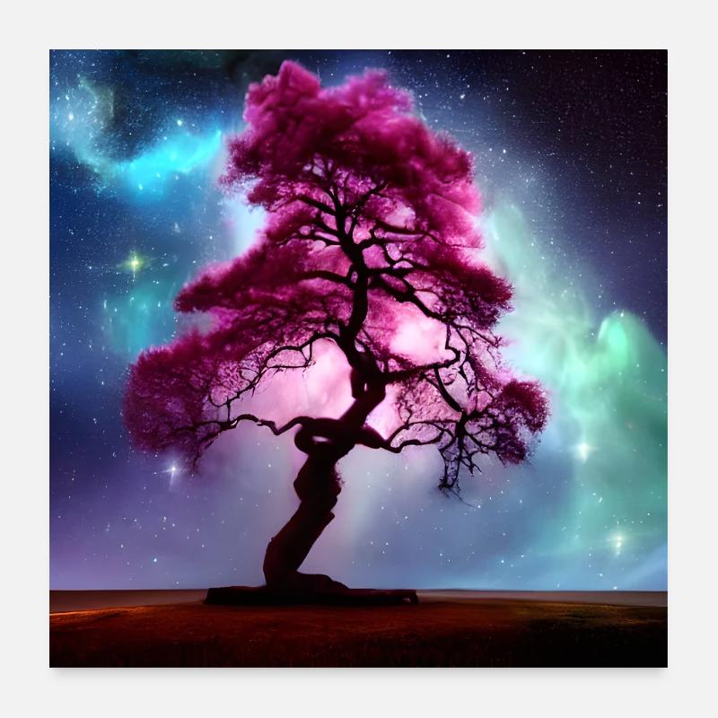 Arbre mystique - Poster 60 x 60 cm - blanc