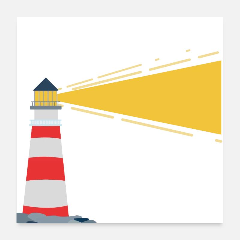 Leuchtturm Poster 60x60 cm