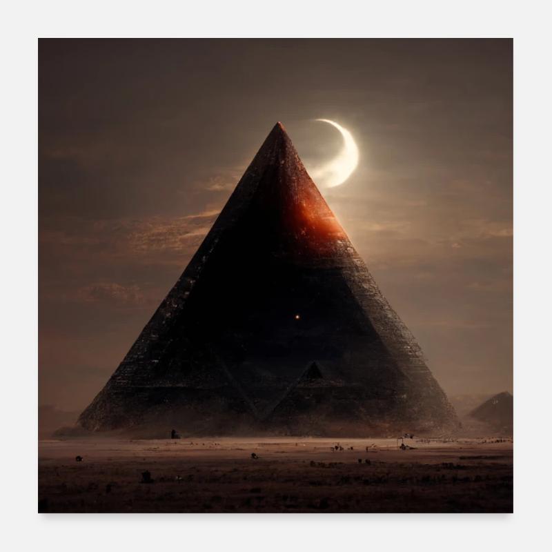 Egyptian Pyramid with Eclipse Poster 24" x 24" (60x60 cm)