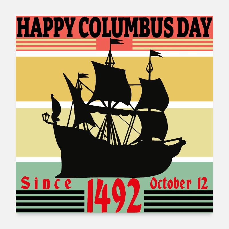 Jour de Christophe Colomb Poster 60 x 60 cm