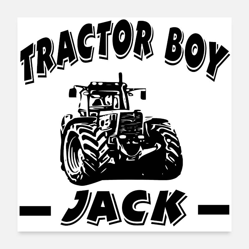 Traktor - Poster 60x60 cm - Weiß