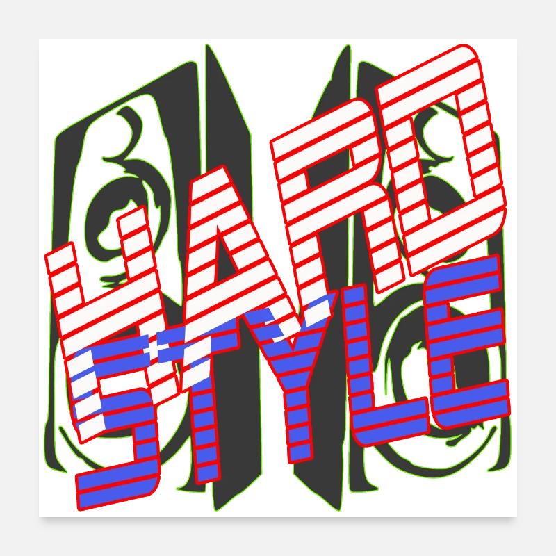 Hardstyle mit Lautsprechern Poster 60x60 cm