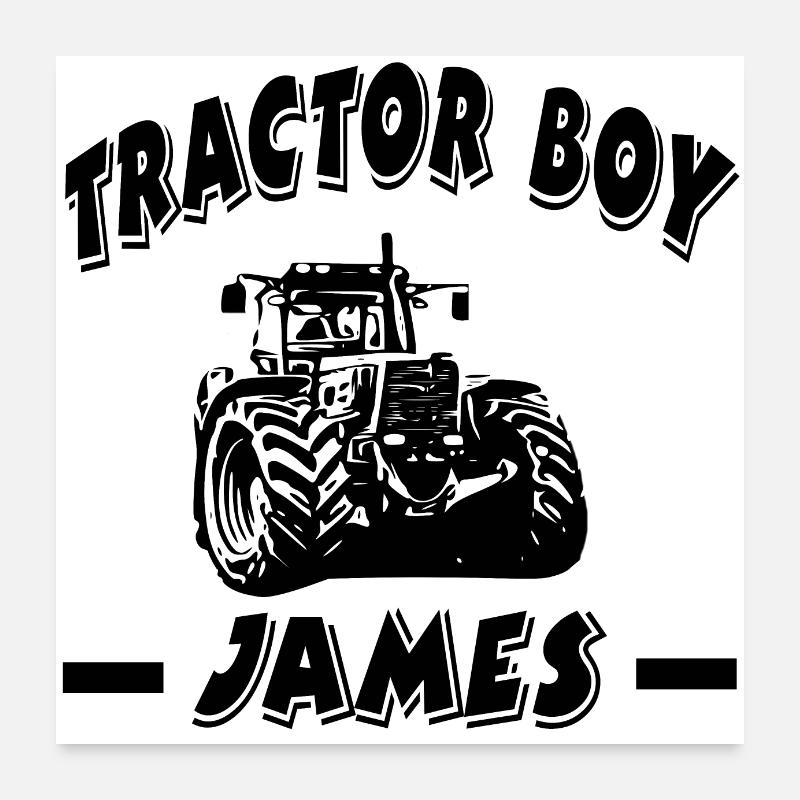 Traktor - Poster 60x60 cm - Weiß