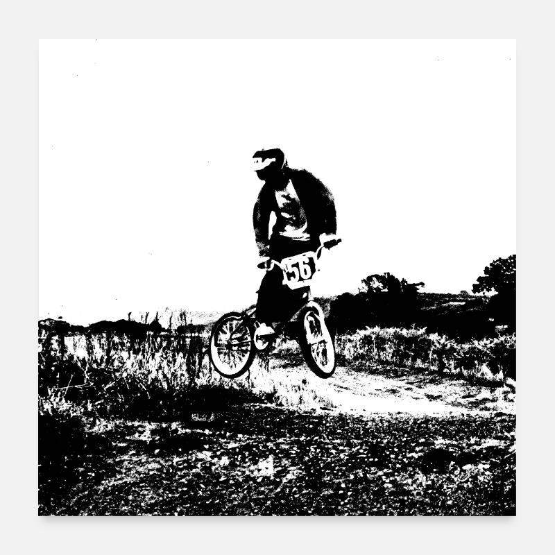 bmx bicross race racing old school Poster 60 x 60 cm