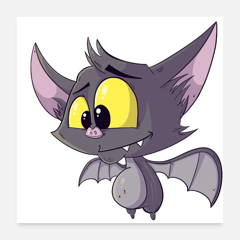 chauve-souris mignonne Halloween Poster 60 x 60 cm