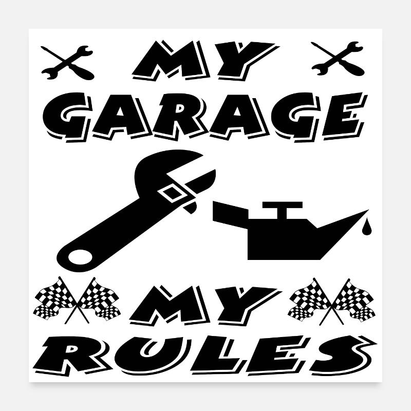 Garage - Poster 24" x 24" (60x60 cm) - white
