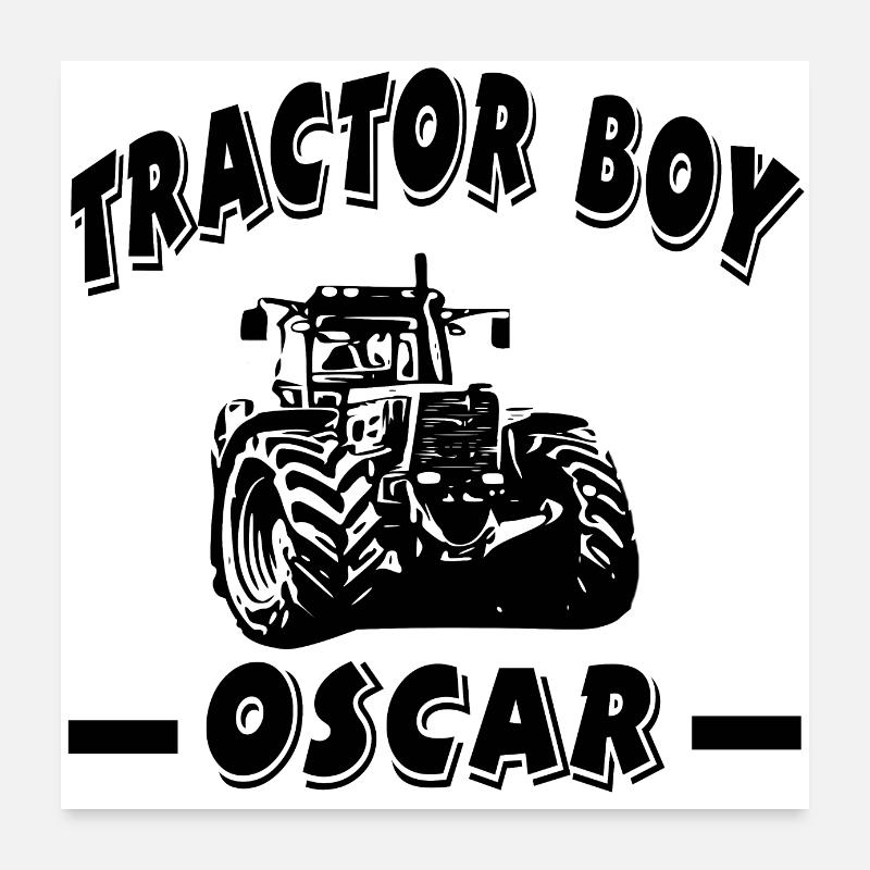 Traktor - Poster 60x60 cm - Weiß