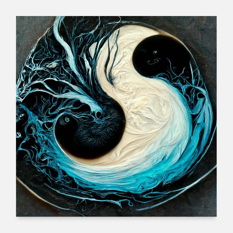 Yin Yang Poster Poster 60x60 cm