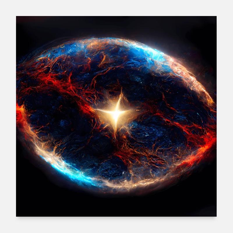 Supernova von der Erde aus kosmischer Explosion Poster 60x60 cm