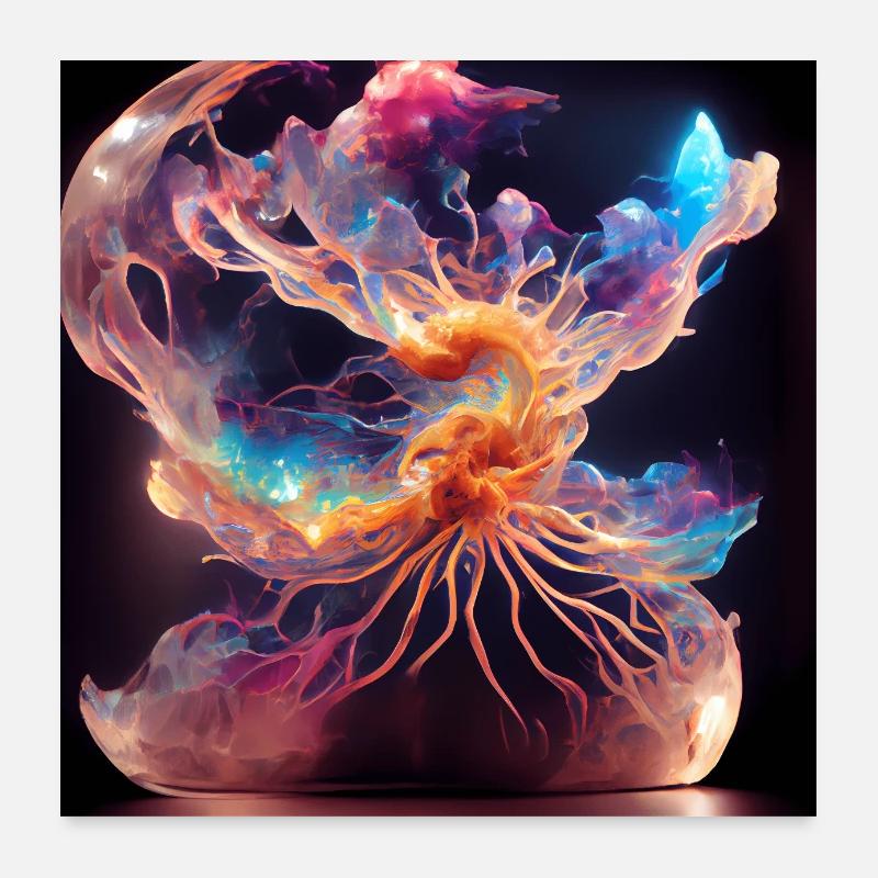Méduse de l’espace avec nébuleuse galactique de la galaxie Poster 60 x 60 cm
