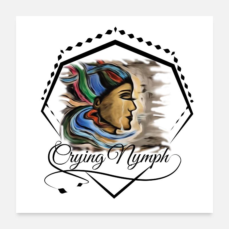 Fantasy Nymphe Regenbogenhaar Poster 60x60 cm