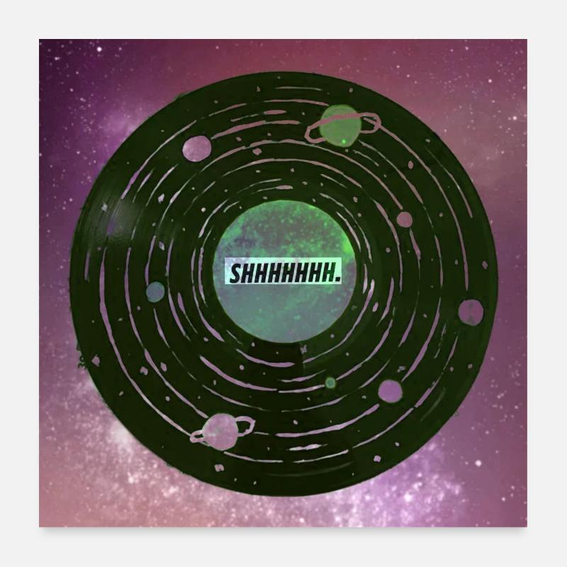 La musique dans l’espace - Poster 60 x 60 cm - blanc
