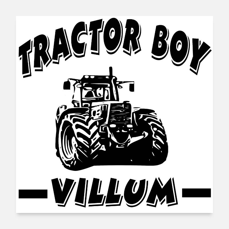 Traktor - Poster 60x60 cm - Weiß