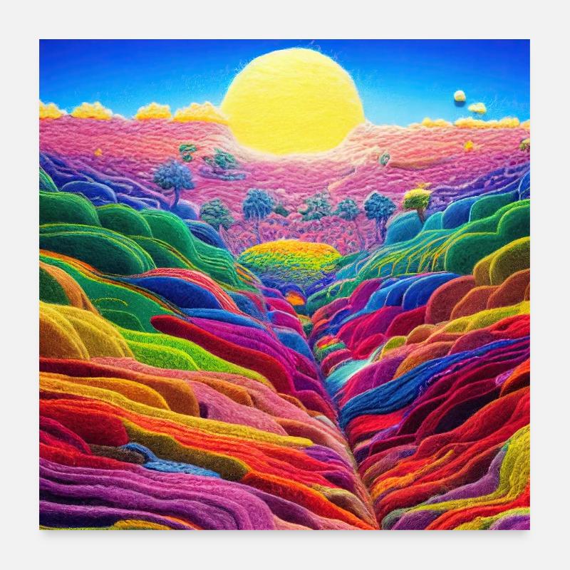 Paysage de laine / Art créatif Poster 60 x 60 cm
