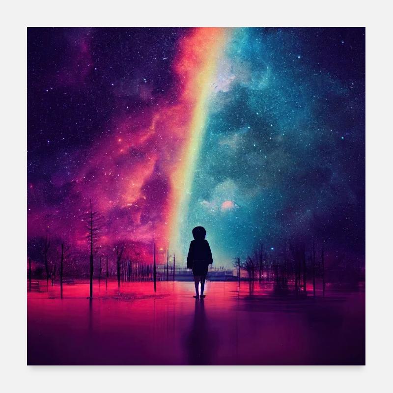 Un enfant qui regarde dans l’espace - Creative Art Poster 60 x 60 cm