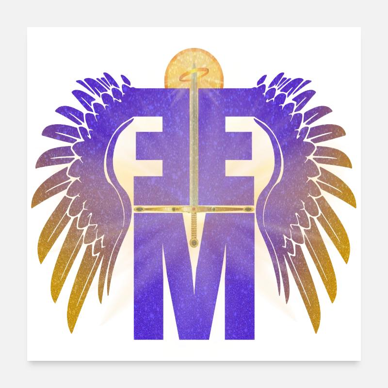 EEM = Archangel Michael with sword and wings Poster 24" x 24" (60x60 cm)