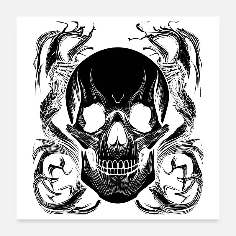 Halloween- oder Horror- Totenschädel Poster 60x60 cm