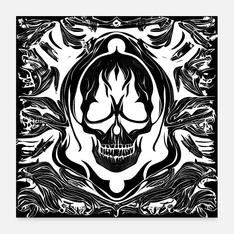 Halloween or horror skull with ornaments Poster 24" x 24" (60x60 cm)